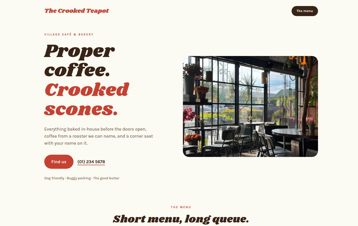 A website we designed for The Crooked Teapot