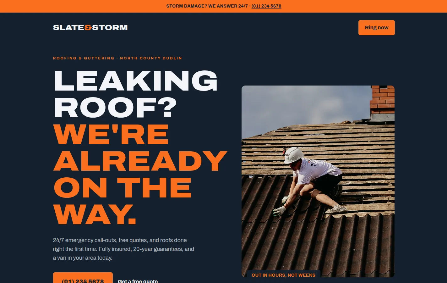 A website we designed for Slate & Storm